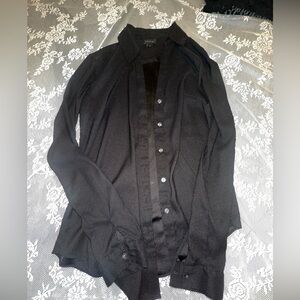 Ann Taylor black button up shirt